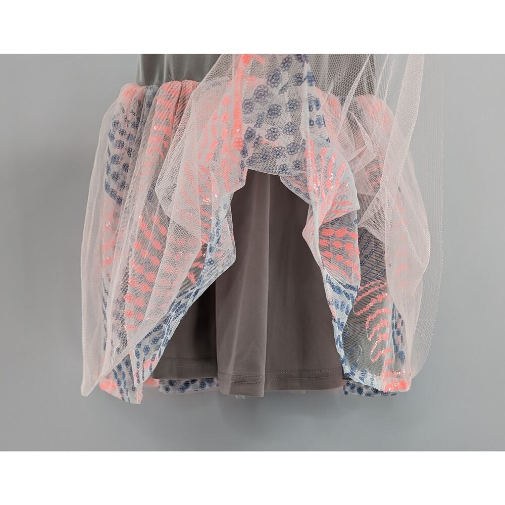 Girls Tulle Dress Pink Grey Truly Me by Sara Sara Size 2T - Picture 4 of 7